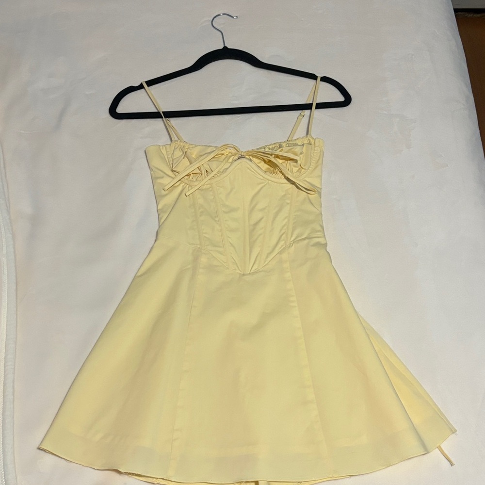 Elegant Yellow Spaghetti Strap Dress